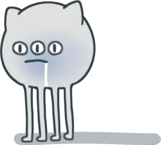 👻 a21879b7 gatto, alieno, cartone animato, triste, mostro, illustrazione telegram sticker