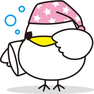 😴 25fbe3a1 pájaro, dormilón, dibujos animados, lindo, personaje, durmiendo, cansado telegram sticker