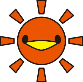 ☀️ 4d110928 sol, dibujos animados, feliz, naranja, lindo, cara telegram sticker