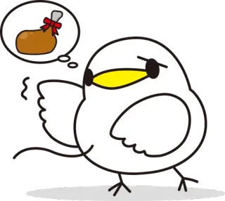 🤤 532c6f54 pájaro, dibujo animado, animal, comida, sueño, ave de corral telegram sticker