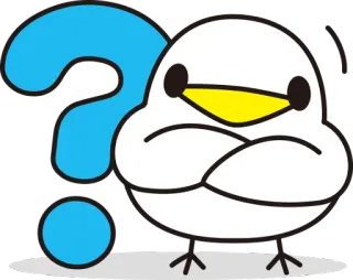 🤔 62f4eb78 pájaro, signo de interrogación, dibujos animados, lindo, confundido, duda telegram sticker