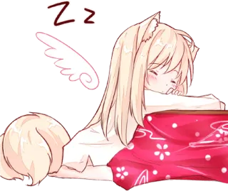 😴 e7872fdd zz กำลังหลับ, อนิเมะ, มังงะ, นางฟ้า, คาวาอิ, น่ารัก telegram sticker