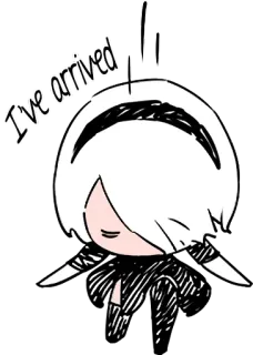 👋 26d4fc6f I've arrived anime, arrival, greeting, message, chibi telegram sticker