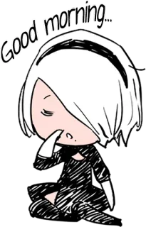 ☀️ befe9eff Good morning... good morning, sleepy, anime, cartoon, sticker telegram sticker