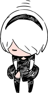 🙏 c3831599 2B NieR: Automata 2B, Nier Automata, chibi, android, anime telegram sticker