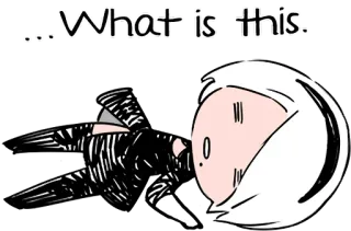 😵 dd7f2e11 What is this. question, confused, anime, white hair, shocked telegram sticker