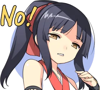 😒 16c8db8e No! Anime, Mädchen, Nein, Verneinung, Ablehnung, Charakter, Illustration whatsapp sticker