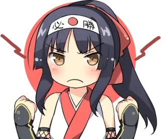 😤 1c6387cb 必勝 Anime, Kawaii, Mädchen, Wütend, Entschlossenheit, Kampfgeist whatsapp sticker