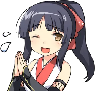 🙏 61d04389 Anime, Chibi, Süß, Ninja, Bittend, Kawaii whatsapp sticker