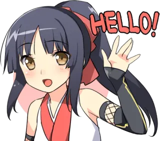 👋 7e5226a1 HELLO! Anime, Mädchen, Hallo, Kawaii, Gruss, Freundlich whatsapp sticker