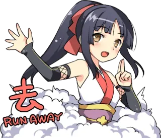 👋 d6816456 RUN AWAY Anime, Cartoon, Manga, Mädchen, Wegrennen, Flucht, Kawaii whatsapp sticker
