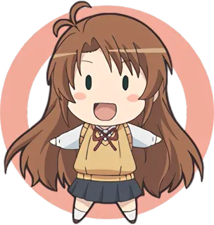 👍 e48ba9c1 애니메이션, 치비, 캐릭터, 만화, 소녀, 교복, 귀여운 telegram sticker