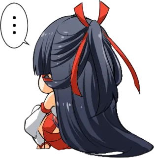 😶 79475582 ... Anime, Manga, Chibi, Cartoon, Charakter, Sprechblase, Rotes Band telegram sticker