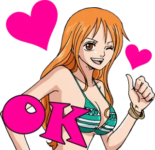 👍 2bc61dca Nami One Piece OK Anime, One Piece, Nami, Ok, Giơ ngón tay cái, Nữ, Nhân vật, Tóc cam telegram sticker