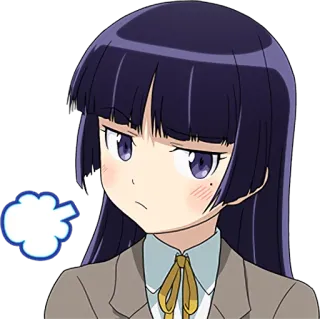 😒 7a3f2755 Anime, Manga, Mädchen, Wütend, Unzufrieden, Charakter telegram sticker