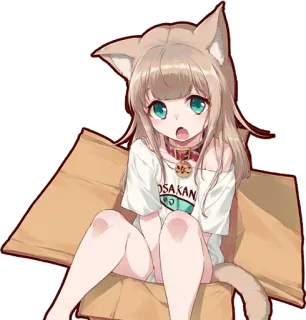 😊 01d3bee9 OSAKAN Anime, Neko, Dziewczyna, Kocica telegram sticker