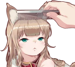 😑 14436e1d Anime, Catgirl, Grzebień, Furry, Kreskówka telegram sticker