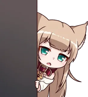 😑 2c2f4356 Anime, Catgirl, Kawaii, Słodkie, Naklejka, Manga telegram sticker