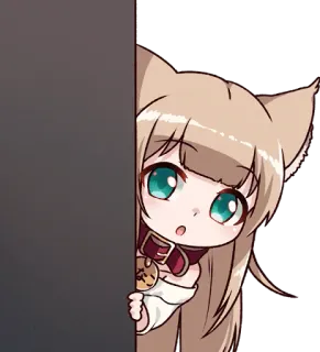 🤨 37d852db dziewczyna anime, kocie uszy, kawaii, słodkie, naklejka telegram sticker