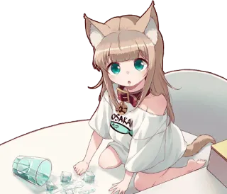 Kinako (Osakana Neko) :: @line_stickers telegram stickers