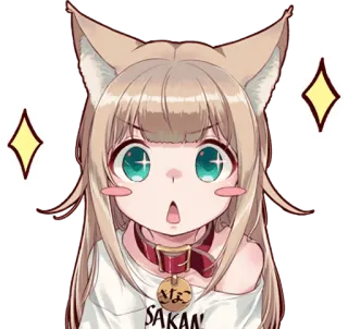 🤩 dc030bfd SAKANA Anime, Kocica, Brokat, Obroża, Słodkie telegram sticker