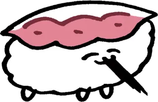 ☺️ 2c1031f1 Sushi, Jedzenie, Kreskówka, Japonia, Ryż, Ryba, Rysunek telegram sticker