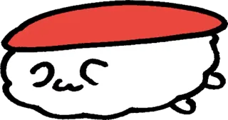 😣 3e517058 Sushi, Jedzenie, Kreskówka, Kawaii, Słodki, Nigiri telegram sticker