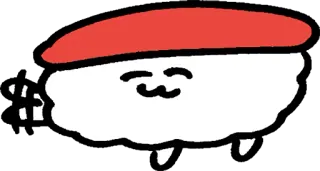 ☺️ b04d6f2b Sushi, Jedzenie, Nigiri, Słodkie, Kreskówka telegram sticker