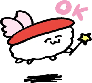 👍 ea908c46 OK Sushi, Kawaii, Jedzenie, Japońskie jedzenie, Słodkie, Skrzydła, Ok telegram sticker