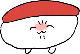 😠 1449dddf Sushi, Comida, Desenho animado, Kawaii, Fofo, Japão, Niguiri, Arroz telegram sticker