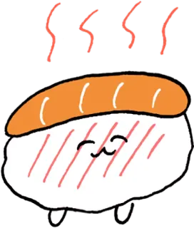 😊 44c80696 Sushi, Comida, Desenho animado, Bonito, Kawaii telegram sticker