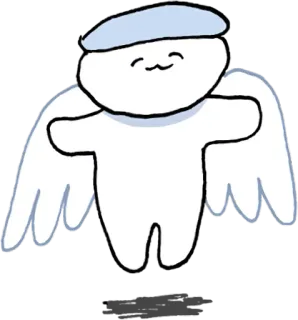 😌 7d5d5d0c anjo, asas, auréola, fofo, desenho animado telegram sticker