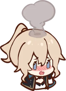 😳 2538b862 Jean Gunnhildr Genshin Impact Anime, Charakter, Sticker, Videospiel, verlegen, süß, Genshin Impact telegram sticker