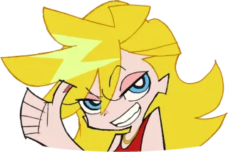 👍 012b00e2 Panty Anarchy Panty & Stocking with Garterbelt Anime, Dibujos animados, Dedo corazón, Ofensivo, Actitud telegram sticker