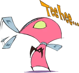 🤣 0b43134f Teehee... dibujos animados, animación, alien, rosa telegram sticker