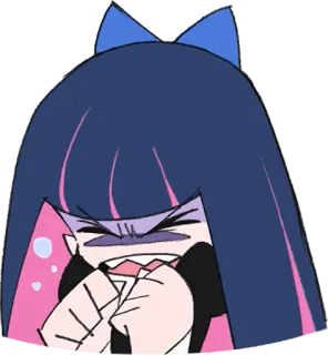 😤 8f0edb53 Stocking Anarchy Panty & Stocking with Garterbelt Anime, Enojado, Frustrado, Dibujo animado, Personaje telegram sticker