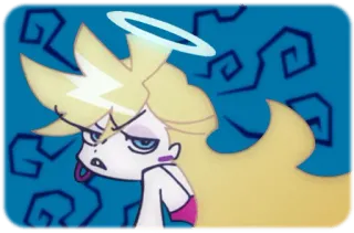 😒 de929270 Panty Anarchy Panty & Stocking with Garterbelt anime, rubia, enojado, dibujos animados, ángel telegram sticker