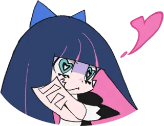 😍 ef1ed165 Stocking Anarchy Panty & Stocking with Garterbelt Anime, Chica, Ojos de corazón, Lindo telegram sticker