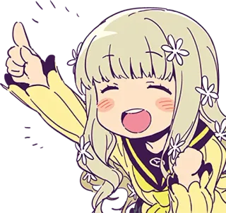 ☝ ae7cf224 动漫, Q版, 可爱, 花, 女孩 telegram sticker