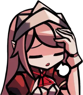 😌 2eeb853e anime, cartoon, elf, princess, fantasy, character, headache telegram sticker