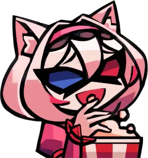 😈 f6f187df cartoon, animation, snack, popcorn, eating, sunglasses telegram sticker