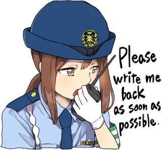Police Girlfriend ENG :: @line_stickers telegram stickers