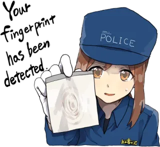 😌 555e04e5 Your fingerprint has been detected. ลายนิ้วมือ, ตำรวจ, นักสืบ, ความปลอดภัย, อาชญากรรม telegram sticker