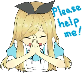 😖 6518515e Please help me! Anime, Ragazza, Aiuto, Richiesta, Supplica, Carino whatsapp sticker