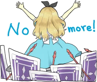 😣 a31cb2d7 Alice Alice in Wonderland No more! Alice nel Paese delle Meraviglie, no, più, libro per bambini, fantasy whatsapp sticker