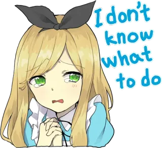 😢 f327e32e I don't know what to do Anime, Ragazza, Triste, Cartone animato, Lacrime, Emozionale whatsapp sticker