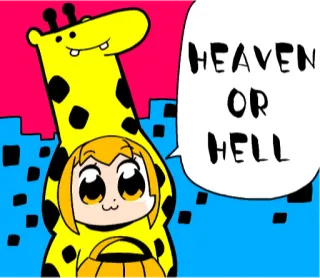 😉 4c00bba8 HEAVEN OR HELL Anime, Girafe, Paradis, Enfer, Dessin animé telegram sticker