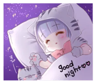 😴 08d2a61c すぴ
Good night♡♡ кот, сон, подушка, спокойной ночи, милый, каваи telegram sticker