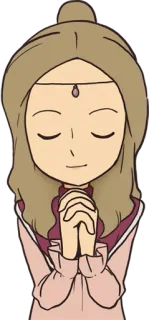 😌 1709a690 modlitwa, medytacja, kreskówka, kobieta, duchowy, spokojny whatsapp sticker