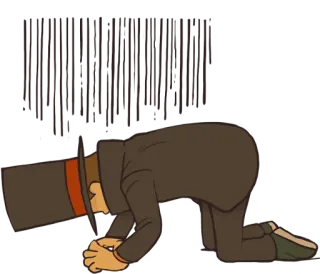 😔 5c3519f2 Professor Layton Profesor Layton, Gra, Postać, Ukłon whatsapp sticker